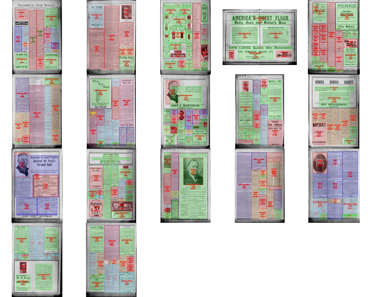 Dense, hard-to-read newspaper page